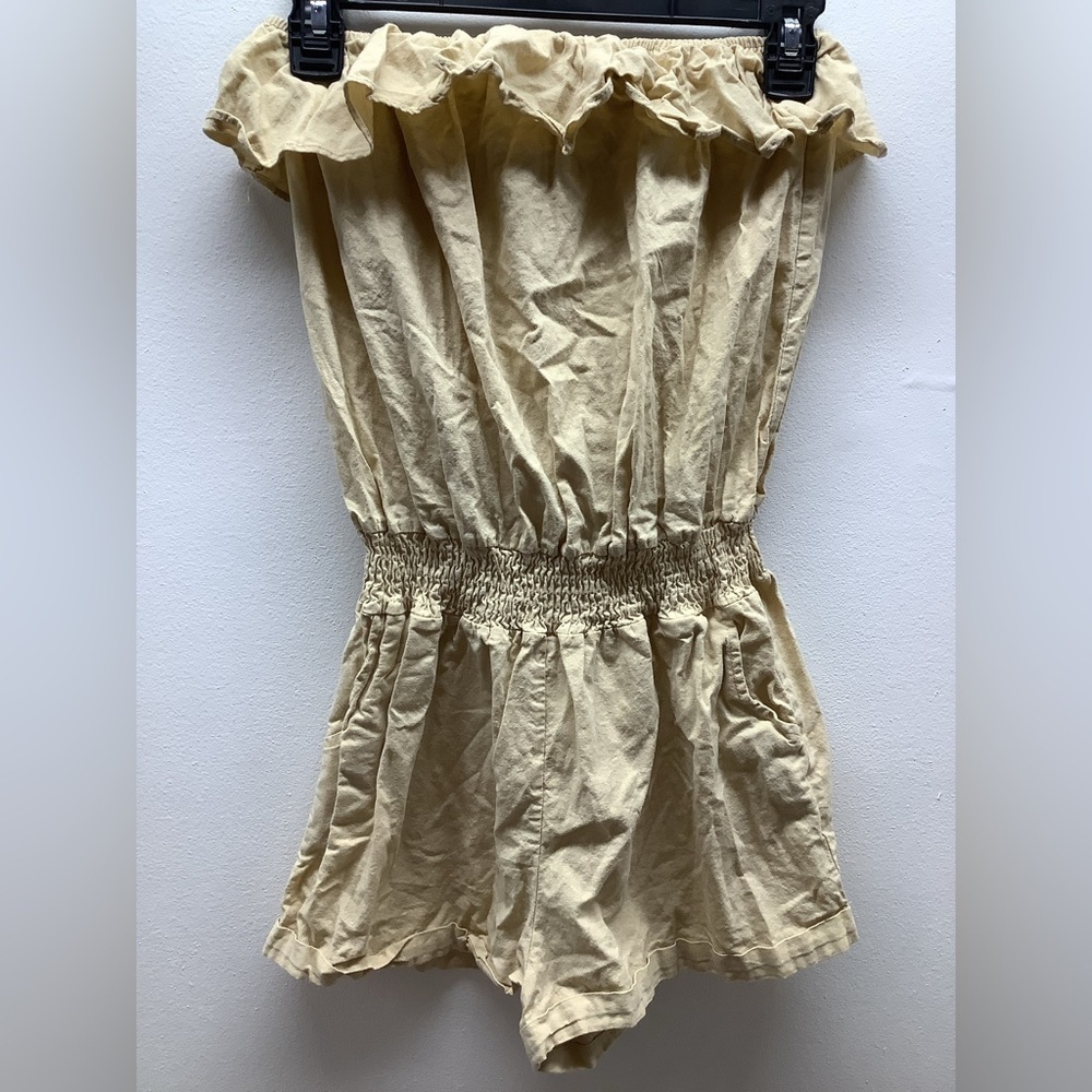 Paradise U.S.A. Girls Size Large Beige Ruffled Strapless Romper. Preloved